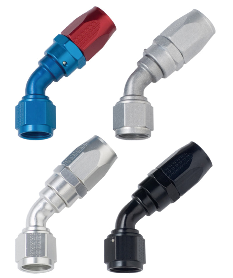 Fragola -8AN x 45 Degree Power Flow Hose End - Blue/Red