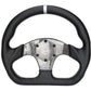 NRG Carbon Fiber Flat Bottom Steering Wheel (320mm) Silver CF Center w/Silver Stitch/Center Mark