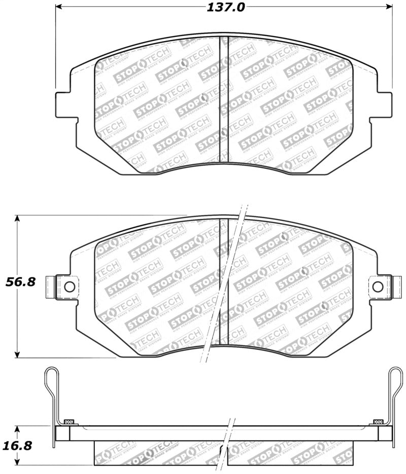 StopTech Street Touring 03-05 WRX/ 08 WRX Front Brake Pads