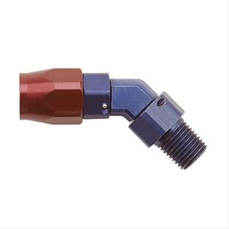 Fragola -10AN x 45 Degree Hose End x 3/8 NPT - Black