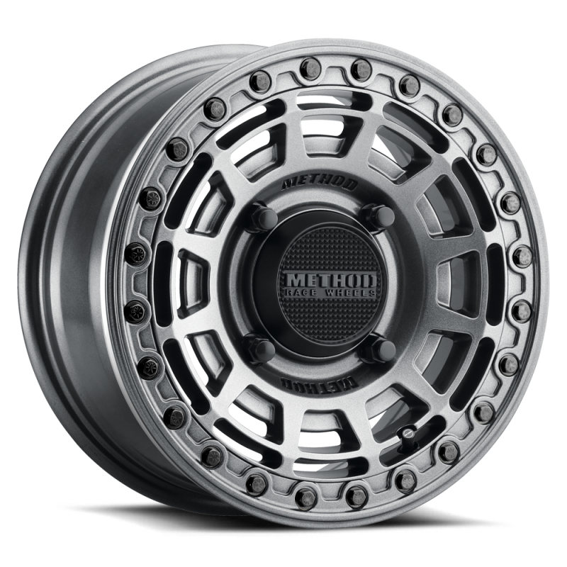 Method MR415 Beadlock 15x7 / 5+2/38mm Offset / 4x136 / 106mm CB Graphite Wheel - Gloss Graphite Ring