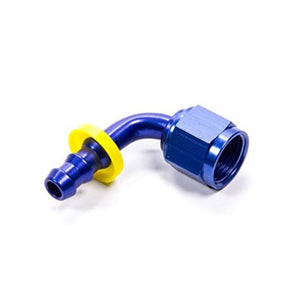 Fragola -10AN Nut x -8AN 90 Degree Push-Lite Hose End For Fuel Cell Conversion - Blue