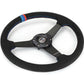 NRG Sport Wheel (350mm) 3 Solid Spokes - 1.5in Deep - Matte Black - Minty Fresh Miata Logo Etched