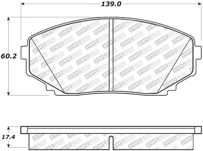 StopTech 07-18 Mazda CX-5/CX-7/CX-9 Street Brake Pads w/Hardware - Front