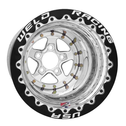Weld Racing Alumastar - 15x16 / 5x4.75 / 4in BS - Polished SBL MT - Polished Center - Polished Shell