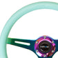 NRG Classic Wood Grain Steering Wheel (350mm) Minty Fresh Color w/Neochrome 3-Spoke Center