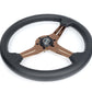 NRG Light Weight Gaming Steering Wheel - Blitz 350mm 3 Rose Gold Spokes Slits - Leather - No Dish