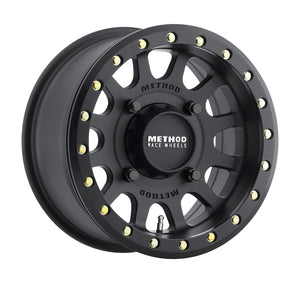 Method MR401 UTV Beadlock 14x7 / 4+3/13mm Offset / 4x156 / 132mm CB Matte Black Wheel