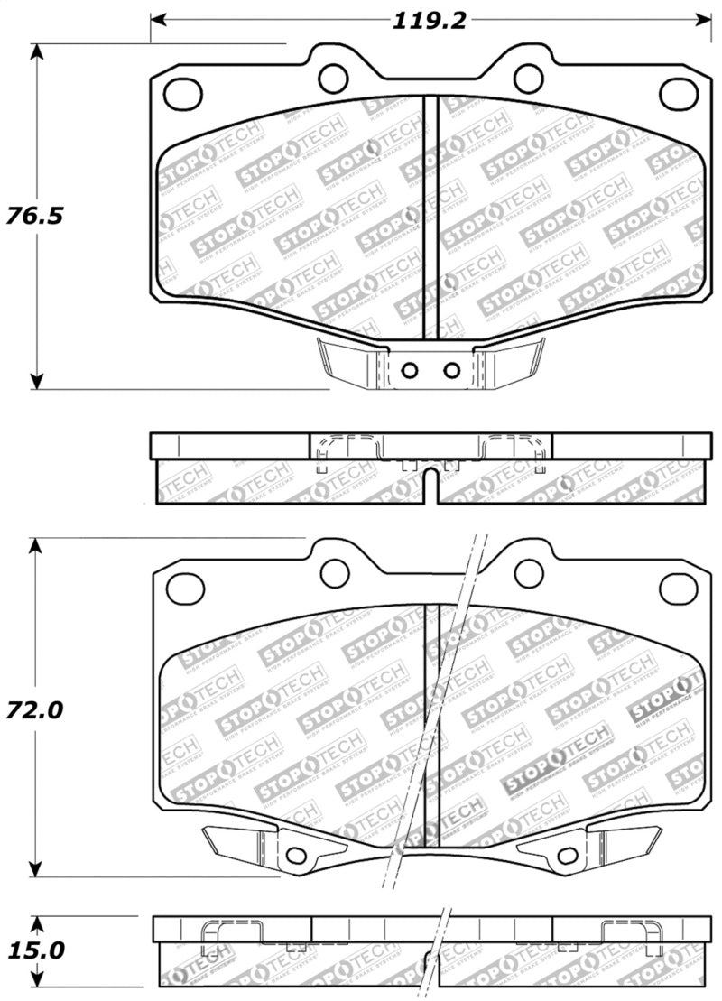 StopTech Sport Brake Pads w/Shims and Hardware - Rear