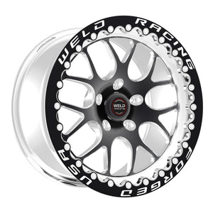 Weld S77 15x10.33 / 5x4.5 BP / 6.5in. BS Black Wheel (Medium Pad) - Black Single Beadlock MT