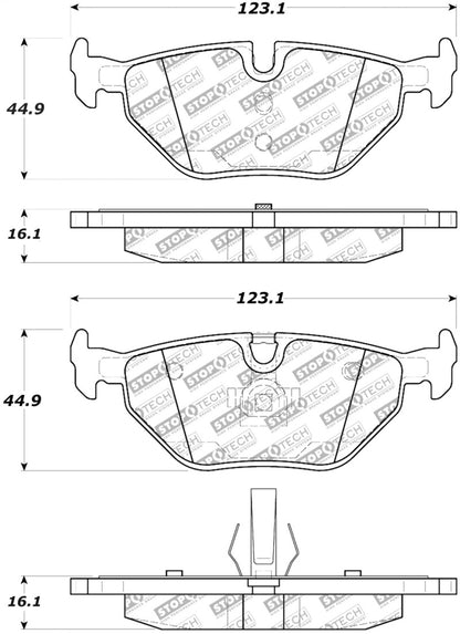 StopTech Street Select Brake Pads w/Hardware - Rear