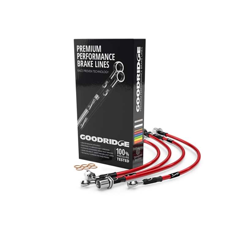 Goodridge 16-20 Mini Cooper F55/F56/F57 (4Dr/ S 4Dr) SS Brake Line Kit - Red