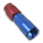 Russell Performance 5/16in SAE Quick Disc Female to -6 Hose Red/Blue Straight Degree Hose End