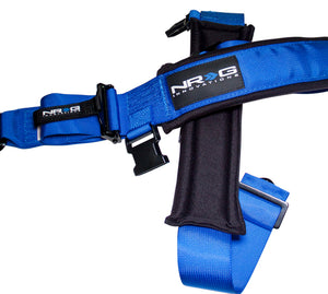 NRG SFI 16.1 5PT 3in. Padded Seat Belt Harness / Latch Link - Blue