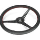 NRG Reinforced Stealth Wheel (380mm) 3 Spoke Center - 1in Deep Dish - Perforated Leather Red Stitch