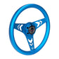 NRG Aluminum Steering Wheel 330mm - Arow Cutout - Ergonomic Grip - Anadized Blue