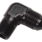 Russell Performance -8 AN to 3/8in NPT 90 Degree Flare to Pipe Adapter (Black)