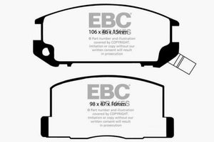EBC 85-90 Toyota MR2 1.6 Ultimax2 Rear Brake Pads