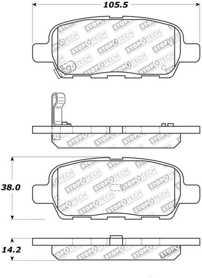 StopTech Street Touring 6/02-08 350z / 01-08 G35 Rear Brake Pads