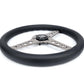 NRG Light Weight Gaming Steering Wheel - Driftz 350mm 3 Black Chrome Spokes Perforated Leather
