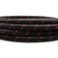 Vibrant -4 AN Two-Tone Black/Red Nylon Braided Flex Hose (5 foot roll)