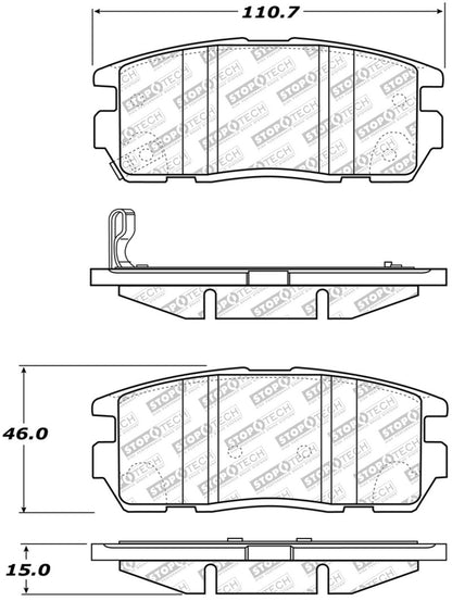 StopTech Street Select Brake Pads w/Hardware - Rear