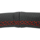 NRG Reinforced Stealth Wheel (380mm) 3 Spoke Center - 1in Deep Dish - Perforated Leather Red Stitch