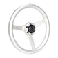 NRG Aluminum Steering Wheel 330mm - Heritage Solid Spoke - Ergonomic Grip - Anadized Silver