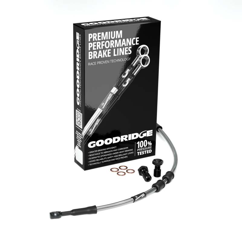 Goodridge 22-23 HD FLTRKSE (w/ABS) +2in Clear Brake Line Kit w/Black Fittings