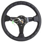 NRG Reinforced Steering Wheel (350mm / 3in. Deep) Bk Leather w/Bk BBall Stitch (Odi Bakchis Edition)