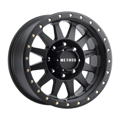 Method MR304 Double Standard 17x8.5 0mm Offset 8x6.5 130.81mm CB Matte Black Wheel