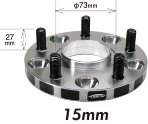 Project Kics 12X1.25 HUB56MM 5x114.3 Wide Tread Spacers - 15MM