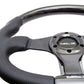 NRG Carbon Fiber Steering Wheel (350mm) Oval Shape Black w/Leather Trim