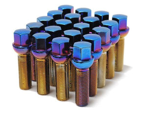 Wheel Mate Mevius Lug Bolt Set of 20 - Blue Neon 12x1.50 50mm Cone 60 DEG TAP
