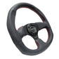 NRG Reinforced Steering Wheel (320mm Horizontal / 330mm Vertical) Leather w/Red Stitching