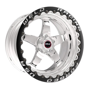 Weld S71 15x10.33 / 5x4.5 BP / 6.5in. BS Polished Wheel (Low Pad) - Black Single Beadlock MT