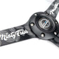 NRG Reinforced Black Perforated Leather Steering Wheel 350mm / 1.5in Deep w/ Goal Digger Blk Stitch