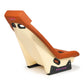 NRG GT Retro Bucket Seat - Brown PVC Leather Brown Stitching Off-White Fiberglass Back
