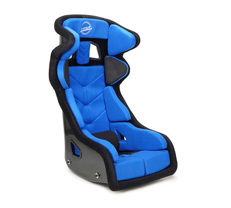 NRG FIA Competition Seat w/ Head Containment & Comp Fabric Velcro Paddings Small Thin Cushion - Blue
