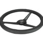 NRG Reinforced Stealth Wheel (380mm) 3 Spoke Center 1in Deep Dish - Perforated Leather Black Stitch
