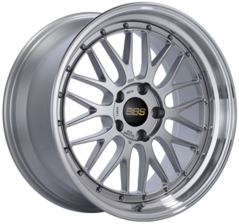 BBS LM 19x8.5 5x114.3 ET43 Diamond Silver Center Diamond Cut Lip Wheel -82mm PFS/Clip Required