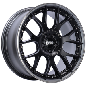 BBS CH-RII 22x10.5 5x112 ET48 Satin Black w/Polished SS Lip Wheel - 82mm PFS/Clip Req.