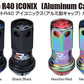 Project Kics 12x1.50 R40 Iconix Lock & Lug Nuts - Neo Chrome w/Black Seat w/o Cap (16+4 Locks)