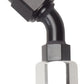 Russell Performance -12 AN Black/Silver 45 Degree Full Flow Hose End