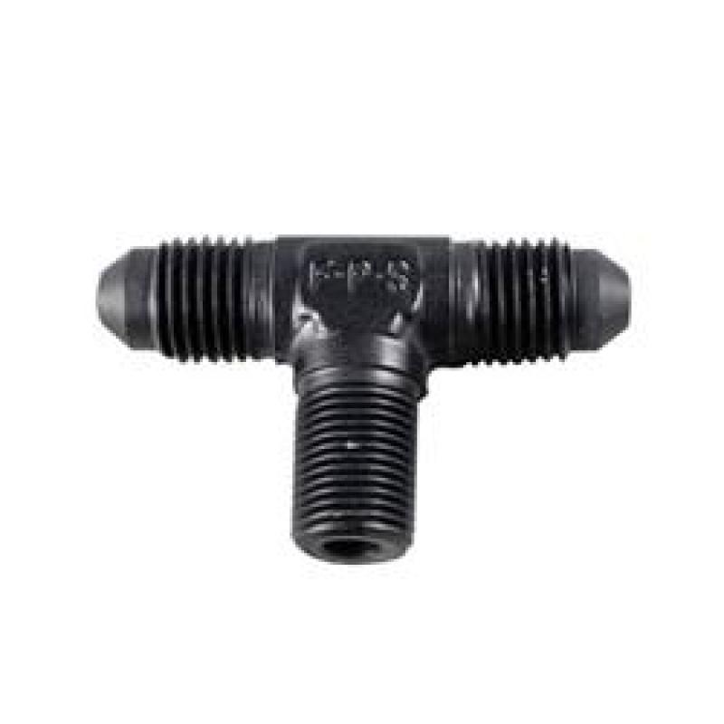 Fragola -6AN Tee 1/4 NPT On The Side - Black