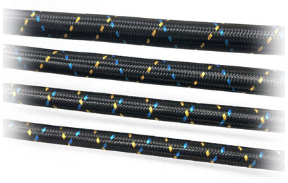 GReddy AN16 Reusable Hose Nylon Braided, Black/Gold/Blue