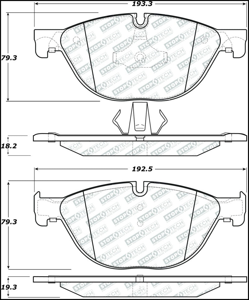 StopTech 11-13 BMW 535i Street Select Front Brake Pads