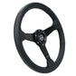 NRG Sport Steering Wheel (350mm / 1.5in Deep) Black Leather Black Stitch w/Matte Black Solid Spokes