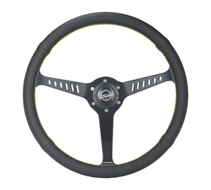 NRG Reinforced Steering Wheel (380mm/1in. Deep) Perforated Leather and Yellow Stitching