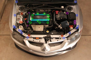 JDC Titanium Engine Bay Dress-Up Hardware Kit | Mitsubishi Evo 8/9